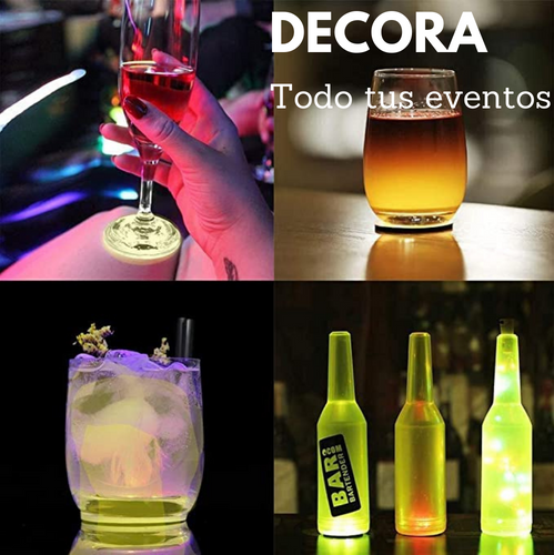 Base Sticker Posavasos de Luz Led 30pzas