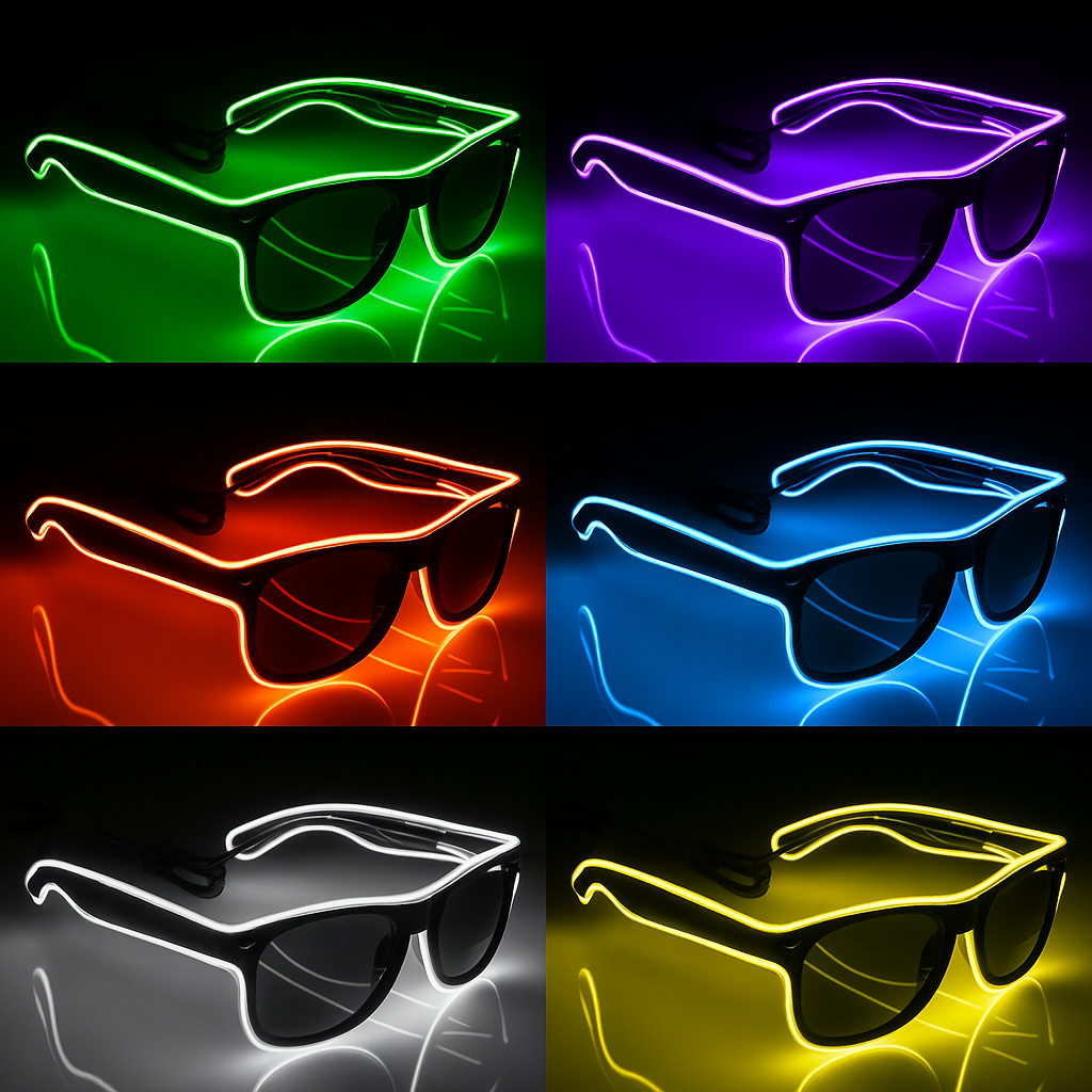 Lentes con luces Led Neón Recargables| Concierto Festival Graduación Xv Años