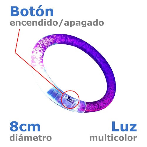 Pulseras con luces led 12pzas