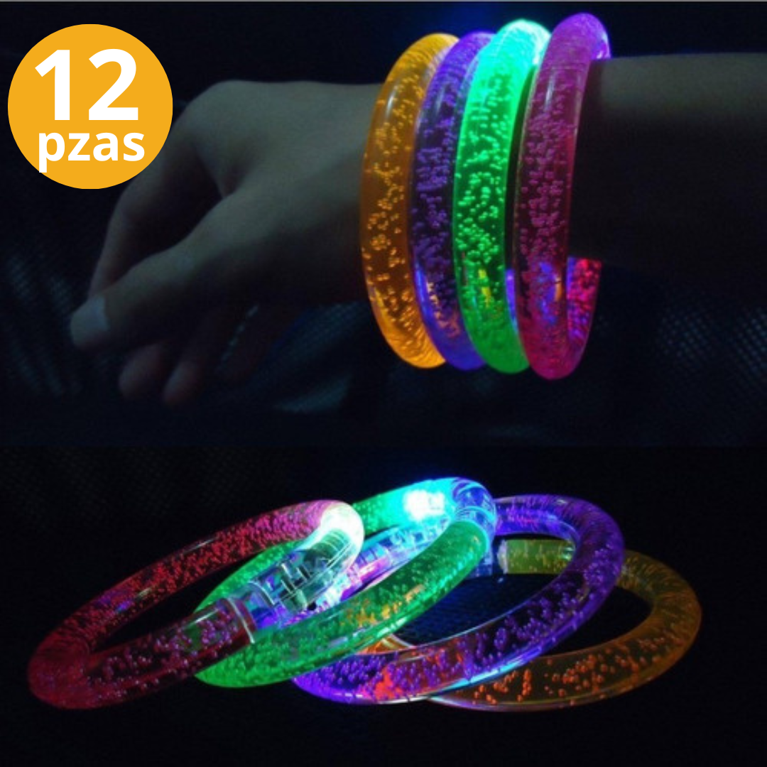 Pulseras con luces led 12pzas