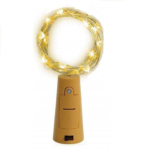 Series de luces led de alambre con corcho 2mts de pilas 5pzas