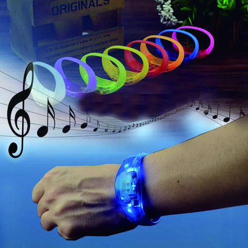 Pulseras Led Audiorítmicas 50pzas | Para Conciertos Festivales Boda Fiesta Xv Años Graduaciones Batucada